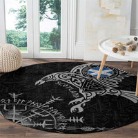 Scotland Viking Ravens Round Carpet Vegvisir Runes Pattern - Wonder Print Shop