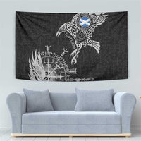 Scotland Viking Ravens Tapestry Vegvisir Runes Pattern - Wonder Print Shop