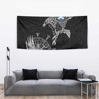 Scotland Viking Ravens Tapestry Vegvisir Runes Pattern - Wonder Print Shop