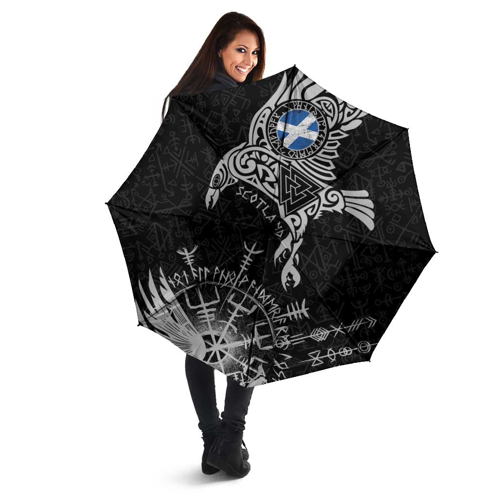Scotland Viking Ravens Umbrella Vegvisir Runes Pattern - Wonder Print Shop