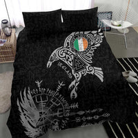 Ireland Viking Ravens Bedding Set Vegvisir Runes Pattern - Wonder Print Shop