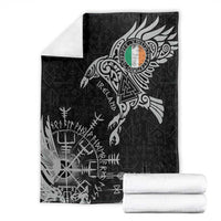 Ireland Viking Ravens Blanket Vegvisir Runes Pattern - Wonder Print Shop