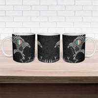 Ireland Viking Ravens Ceramic Mug Vegvisir Runes Pattern - Wonder Print Shop