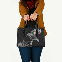 Ireland Viking Ravens Leather Bag Vegvisir Runes Pattern - Wonder Print Shop