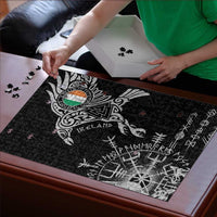 Ireland Viking Ravens Puzzle Vegvisir Runes Pattern - Wonder Print Shop