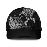 Wales Viking Ravens Baseball Net Cap Vegvisir Runes Pattern - Wonder Print Shop