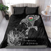 Wales Viking Ravens Bedding Set Vegvisir Runes Pattern - Wonder Print Shop
