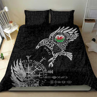 Wales Viking Ravens Bedding Set Vegvisir Runes Pattern - Wonder Print Shop