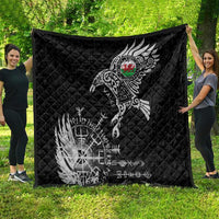 Wales Viking Ravens Quilt Vegvisir Runes Pattern - Wonder Print Shop