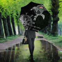 Wales Viking Ravens Umbrella Vegvisir Runes Pattern - Wonder Print Shop