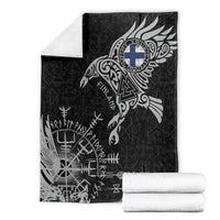 Finland Viking Ravens Blanket Vegvisir Runes Pattern - Wonder Print Shop