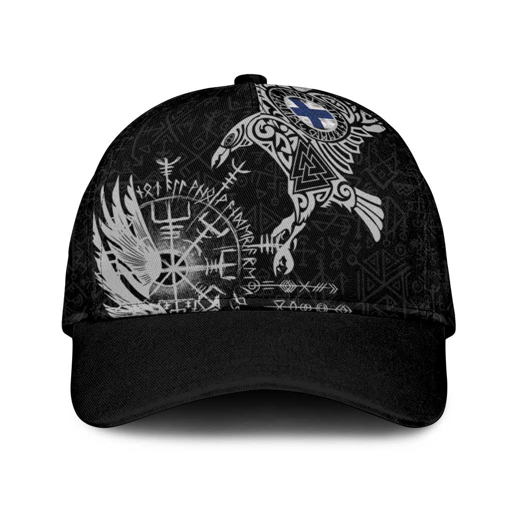 Finland Viking Ravens Classic Cap Vegvisir Runes Pattern - Wonder Print Shop