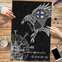 Finland Viking Ravens Puzzle Vegvisir Runes Pattern - Wonder Print Shop