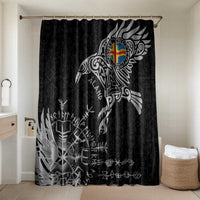 Aland Viking Ravens Bathroom Set Vegvisir Runes Pattern - Wonder Print Shop