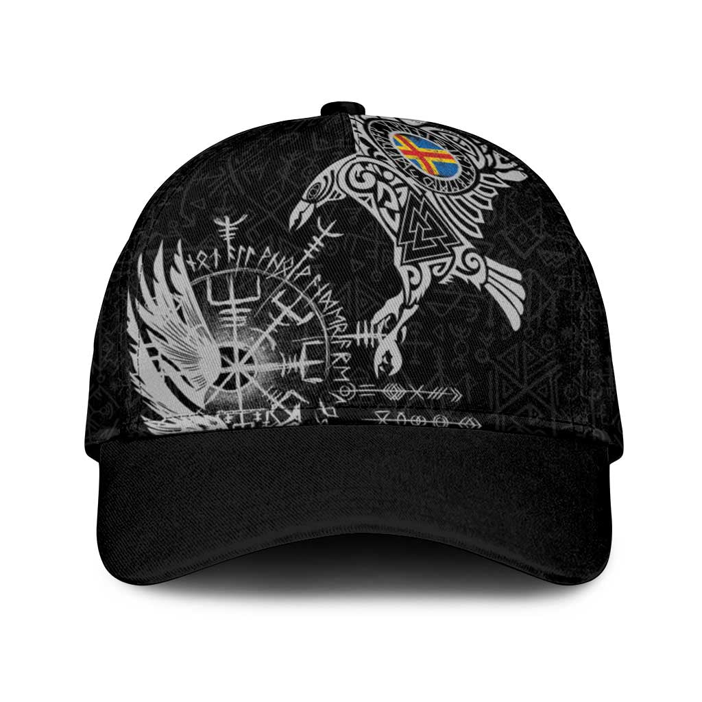 Aland Viking Ravens Classic Cap Vegvisir Runes Pattern - Wonder Print Shop