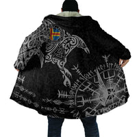 Aland Viking Ravens Cloak Vegvisir Runes Pattern - Wonder Print Shop