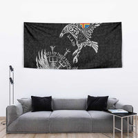 Aland Viking Ravens Tapestry Vegvisir Runes Pattern - Wonder Print Shop