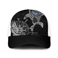 Iceland Viking Ravens Baseball Net Cap Vegvisir Runes Pattern - Wonder Print Shop