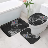 Iceland Viking Ravens Bathroom Set Vegvisir Runes Pattern - Wonder Print Shop