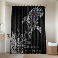 Iceland Viking Ravens Bathroom Set Vegvisir Runes Pattern - Wonder Print Shop