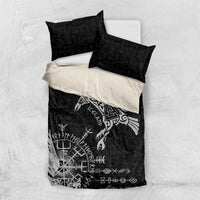 Iceland Viking Ravens Bedding Set Vegvisir Runes Pattern - Wonder Print Shop