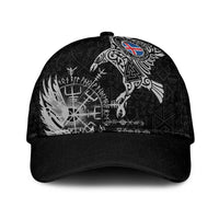 Iceland Viking Ravens Classic Cap Vegvisir Runes Pattern - Wonder Print Shop