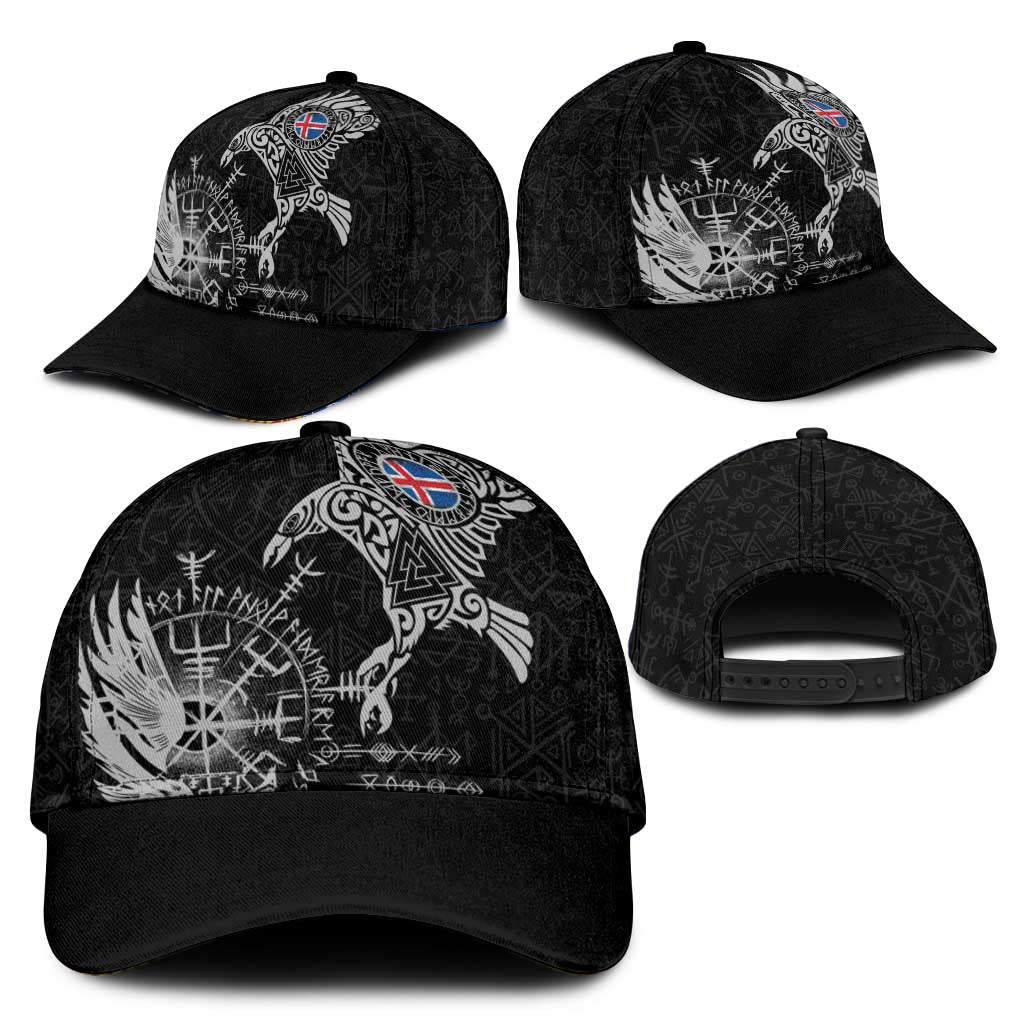 Iceland Viking Ravens Classic Cap Vegvisir Runes Pattern - Wonder Print Shop