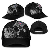 Iceland Viking Ravens Classic Cap Vegvisir Runes Pattern - Wonder Print Shop