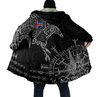 Iceland Viking Ravens Cloak Vegvisir Runes Pattern - Wonder Print Shop