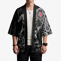 Iceland Viking Ravens Kimono Vegvisir Runes Pattern - Wonder Print Shop