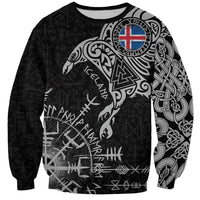 Iceland Viking Ravens Sweatshirt Vegvisir Runes Pattern - Wonder Print Shop