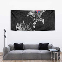 Iceland Viking Ravens Tapestry Vegvisir Runes Pattern - Wonder Print Shop