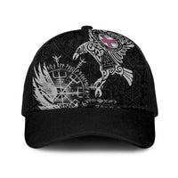 Faroe Islands Viking Ravens Baseball Net Cap Vegvisir Runes Pattern - Wonder Print Shop