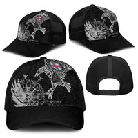 Faroe Islands Viking Ravens Baseball Net Cap Vegvisir Runes Pattern - Wonder Print Shop