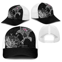Faroe Islands Viking Ravens Baseball Net Cap Vegvisir Runes Pattern - Wonder Print Shop