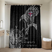 Faroe Islands Viking Ravens Bathroom Set Vegvisir Runes Pattern - Wonder Print Shop