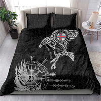 Faroe Islands Viking Ravens Bedding Set Vegvisir Runes Pattern - Wonder Print Shop