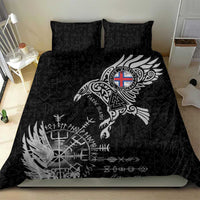 Faroe Islands Viking Ravens Bedding Set Vegvisir Runes Pattern - Wonder Print Shop
