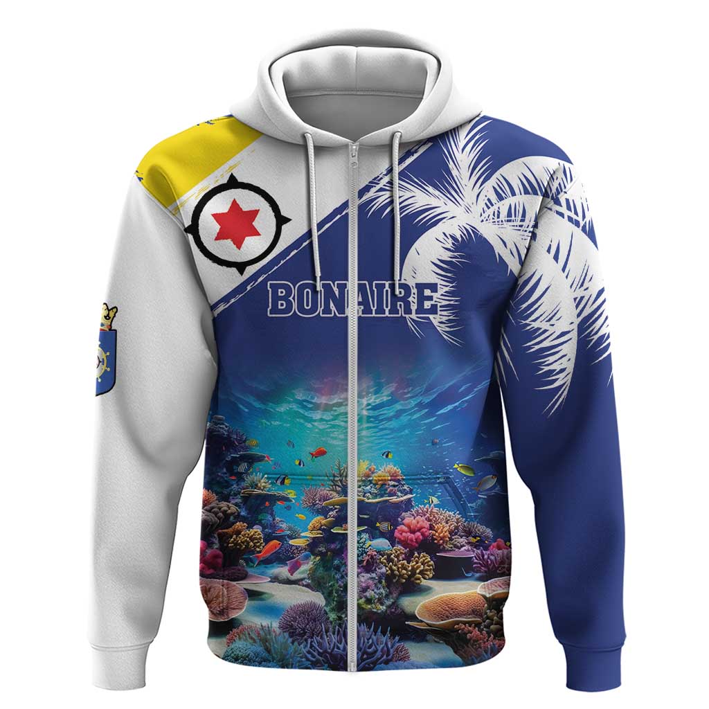 Personalized Bonaire Underwater Tropical Corals Reef Zip Hoodie With Colorful Sea Fish - Wonder Print Shop