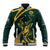 Personalized South Africa Springbok Baseball Jacket With Trendy Protea Flowers Patterns - Wonder Print Shop