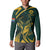 Personalized South Africa Springbok Button Sweatshirt With Trendy Protea Flowers Patterns - Wonder Print Shop