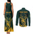 Personalized South Africa Springbok Couples Matching Tank Maxi Dress and Long Sleeve Button Shirt With Trendy Protea Flowers Patterns - Wonder Print Shop