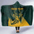 Personalized South Africa Springbok Hooded Blanket With Trendy Protea Flowers Patterns