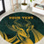 Personalized South Africa Springbok Round Carpet With Trendy Protea Flowers Patterns