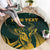 Personalized South Africa Springbok Round Carpet With Trendy Protea Flowers Patterns