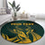 Personalized South Africa Springbok Round Carpet With Trendy Protea Flowers Patterns