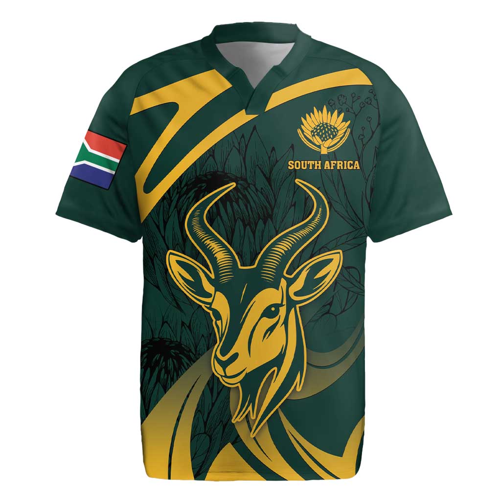 Personalized South Africa Springbok Rugby Jersey With Trendy Protea Flowers Patterns - Wonder Print Shop