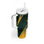 Personalized South Africa Springbok Tumbler With Handle With Trendy Protea Flowers Patterns