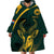 Personalized South Africa Springbok Wearable Blanket Hoodie With Trendy Protea Flowers Patterns