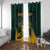 Personalized South Africa Springbok Window Curtain With Trendy Protea Flowers Patterns